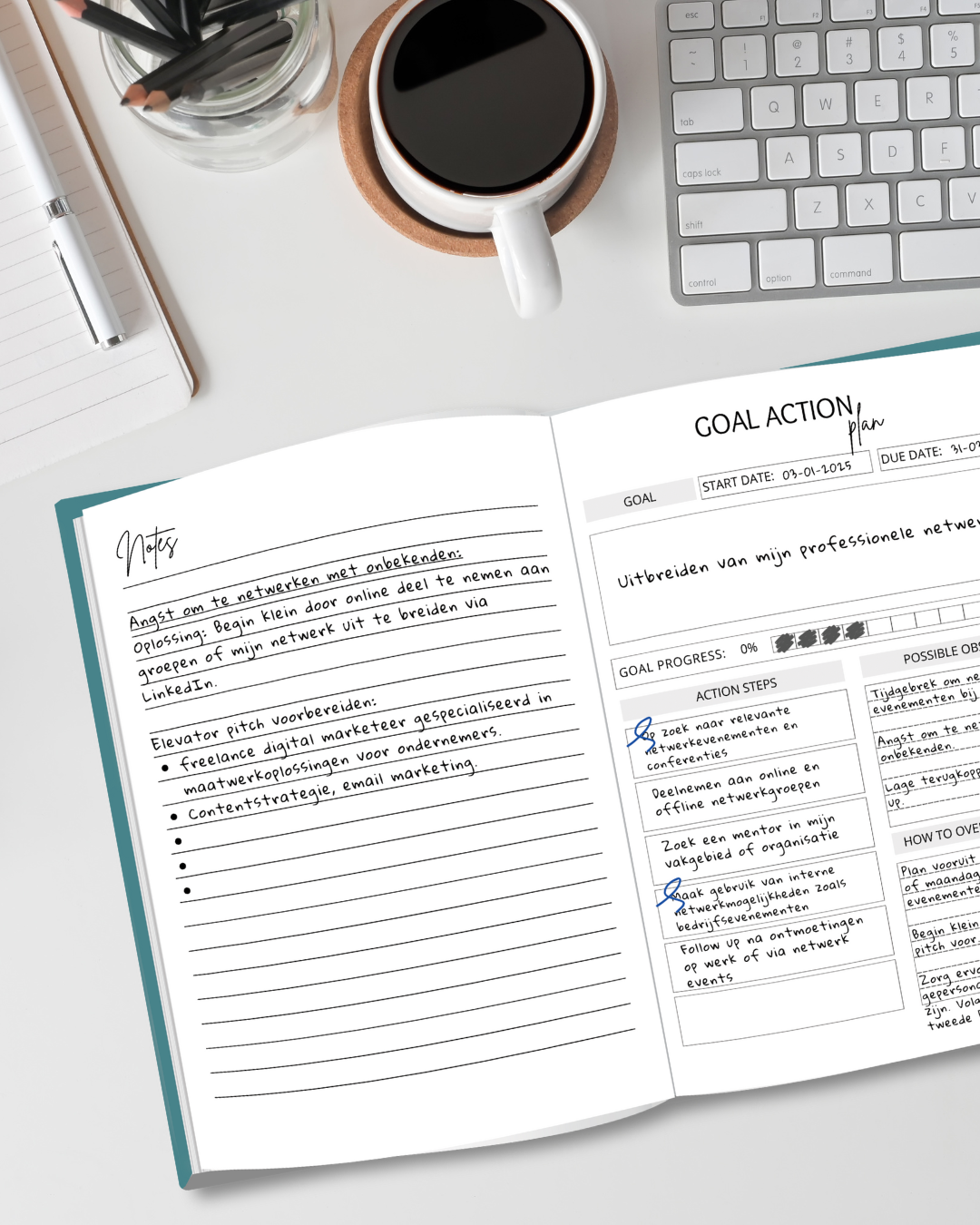 Productivity planner - goal tracking